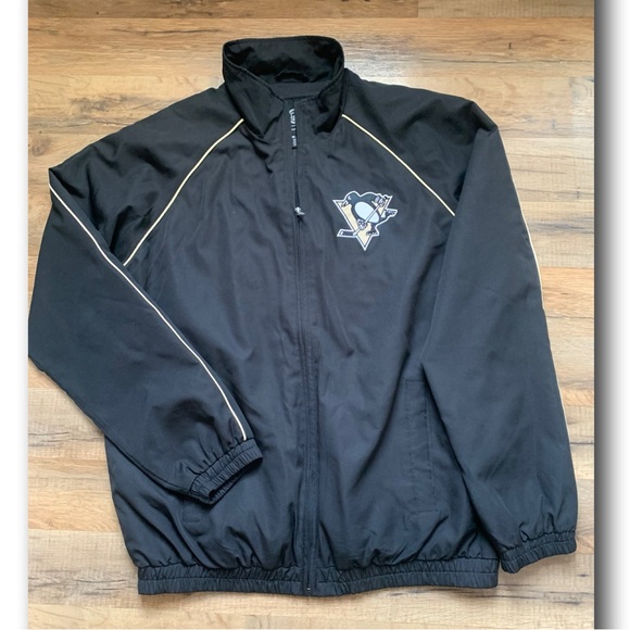 🏒🐧 NHL Penguins Full Zip Lightweight Jacket Logo Front & Back Medium - Picture 8 of 12